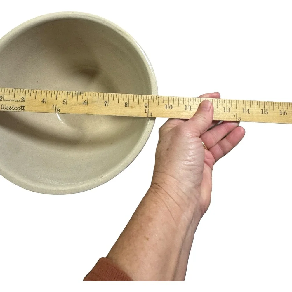 Robinson Ransbottom Stoneware Mixing Bowl Blue‎ Stripes 2.5 Qt USA